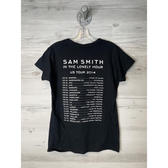 Sam Smith Shirt Womens Large Black In The Lonely Hour US Tour 2014 Graphic Tee - Picture 10 of 10